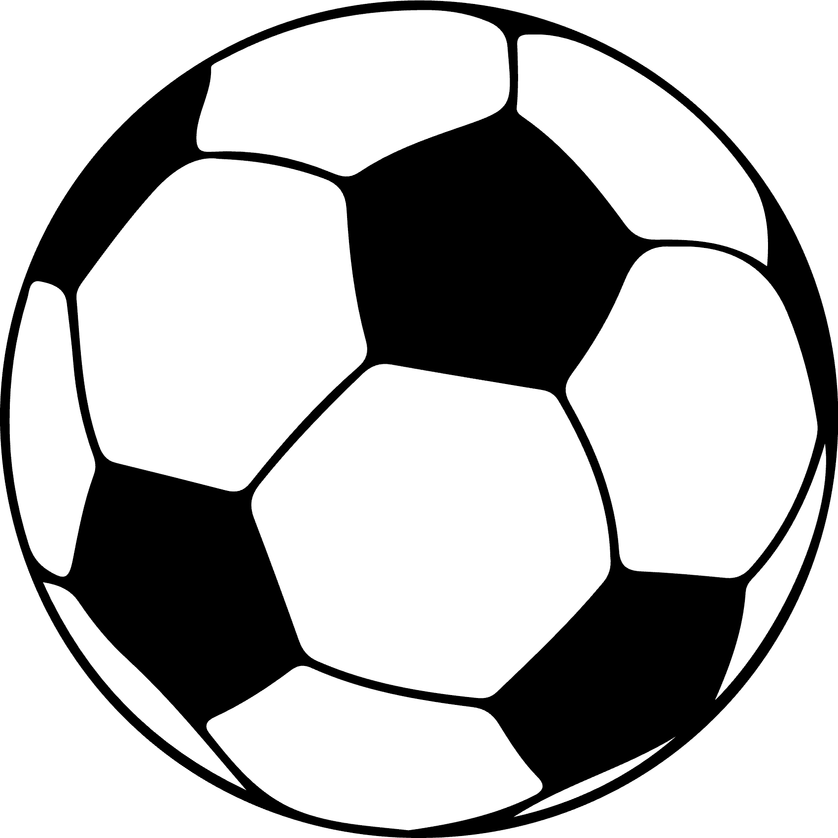 Line art illustration of a soccer ball